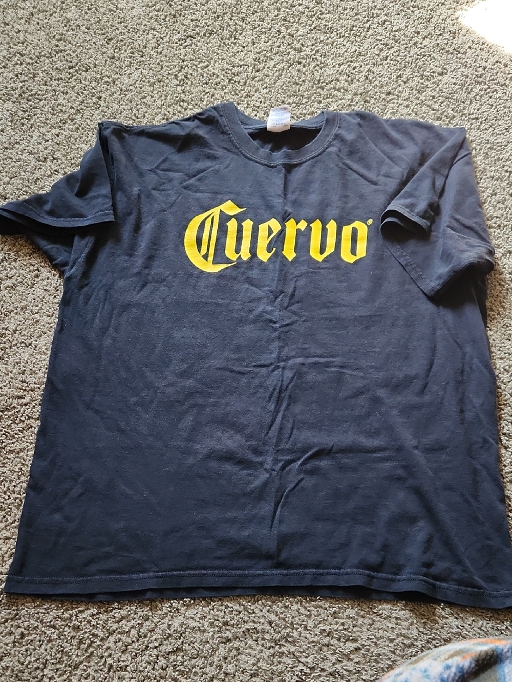 Gildan Black Short-Sleeve Tee with Yellow Cuervo Logo